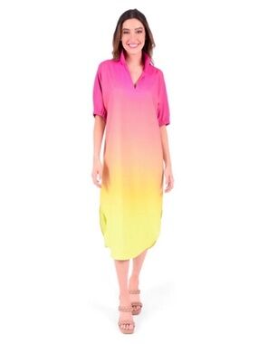 Emily McCarthy Poppy Sunset Ombré Midi Caftan Dress
